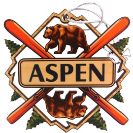 Aspen Ornament Colorado Souvenir Christmas Tree Decoration Wooden Holiday Decor, Made in The USA