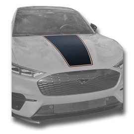 BENINI DESIGN STUDIO - Vinyl Hood Racing Stripes for 2021 & Up Ford Mustang Mach-E – High Performance – Durable 3 mil Material - Waterproof, Vinyl Stripe Decal – Made in USA (Matte Black, Style 2)
