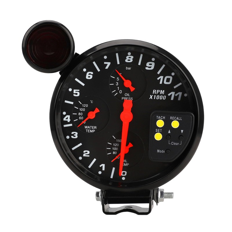 Riloer 5-Inch Multifunctional Tachometer, Oil Press Water Temp Oil Gauge