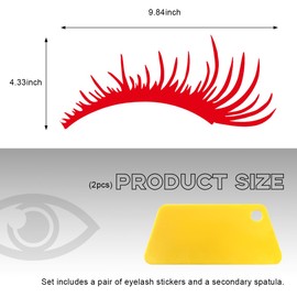 Wevdn 2 PCS Car Headlight Eyelash Decal, Waterproof Vehicle Body Eyelashes Stickers Bumper Window Decal, Universal Exterior Decoration Stickers for Car SUV Truck, Car Accessories (Red)
