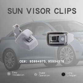Sun Visor Clips Compatible with Chevy Silverado 1500 Cruze Sonic Spark Tahoe GMC Sierra 1500 Yukon Buick Verano NO. #95994975 95994976/2 Pcs (Gray)