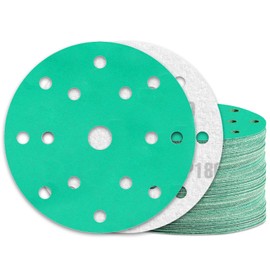 KONGMING Pack of 60 Sandpaper 150 mm Velcro Grit 180 15 Hole for Random Orbital Sander