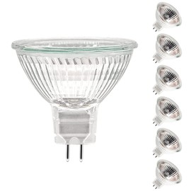 ETUOLMP MR16 Halogen Bulb 20W 12V, Durable 6 Packs High Output Halogen Light Bulbs 2 pin GU5.3 Base for Landscape Lights, Track Lights, Fiber Optics, Desk Lamps, Dimmable, 2700K Warm White