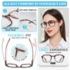 MARE AZZURO Large Square Reading Glasses +3.00 Women Lightweight Readers