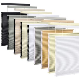 LazBlinds Top Down Bottom Up (TDBU) Cordless Cellular Shades, Blackout Light Blocking Honeycomb Shades Pleated Blinds for Window Size 45" W x 64" H, White