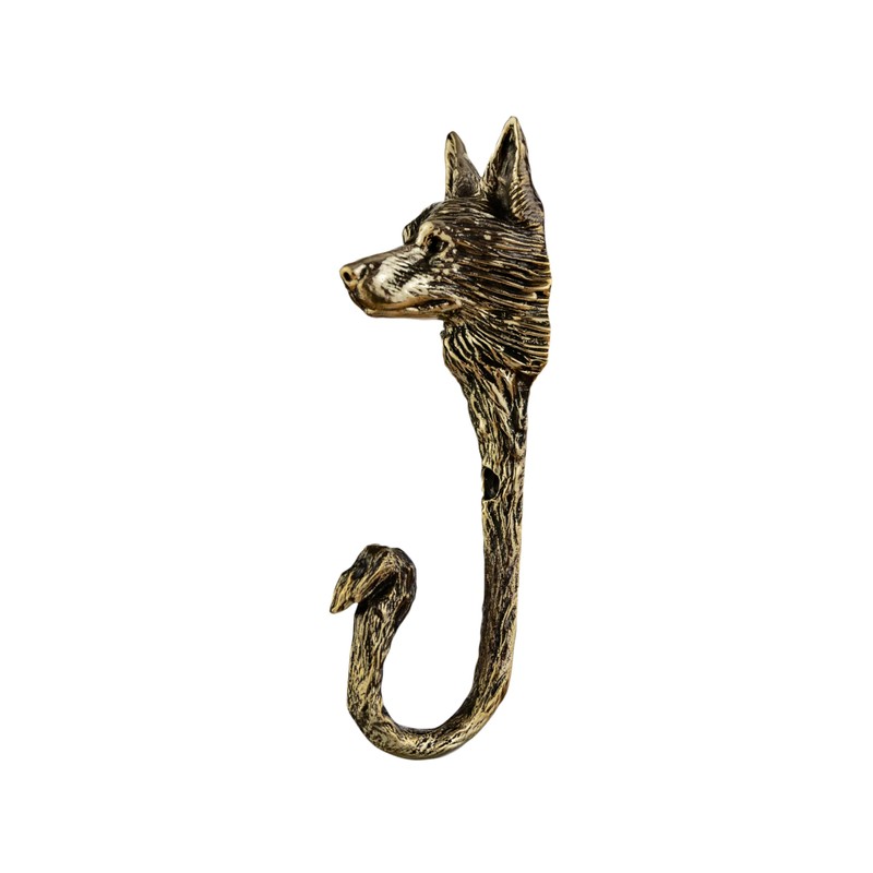 TUTURA LUTSS German Shepherd Wall Hook – Solid Brass Dog