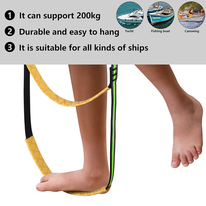 Boat Rope Ladder 4 Steps Foldable Portable Rope Boarding Ladder