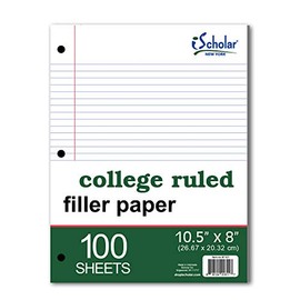iScholar College Ruled Filler Paper, 10.5 x 8 Inches, 100 Sheets (81101)