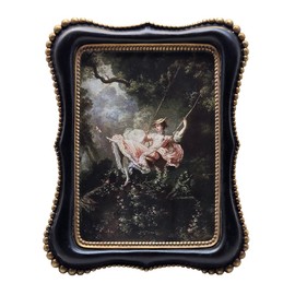 YULINK 5x7 Vintage Picture Frame, Antique Black Ornate Photo Frame, for Tabletop and Wall Display, Decorative Retro Home Decor, Old Fashioned Photo Gallery Art