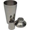 Rink Drink 3 Piece Manhattan Cocktail Shaker, Built in Strainer,