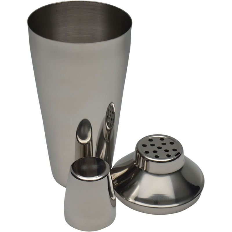 Rink Drink 3 Piece Manhattan Cocktail Shaker, Built in Strainer,