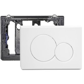 Dual Flush Actuator Plate Front Actuation Compatible with Geberit 115.770.11.5 Actuator Plate, Alpine White