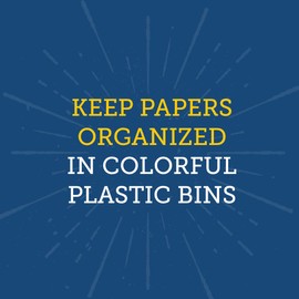 Really Good Stuff Plastic Desktop Paper Storage Baskets for Classroom or Home Use – Plastic Mesh Baskets in Neutral Colors – 14.25” x 10” – (Set of 4)