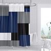 Rock Cloud Navy Blue and White Shower Curtain, Gray Modern