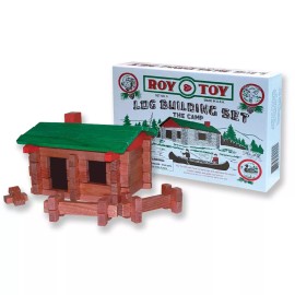 Roy Toy 37 Piece Log Building Set Roy Toy Real Wooden Pieces Made In the USA