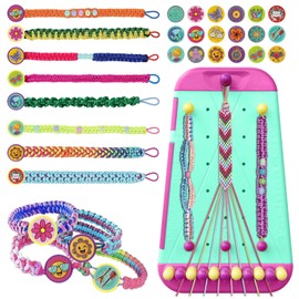 Manualidades para niños,Kit para hacer pulseras de la amistad para niñas,Kit para hacer regalos para niños,Kit de actividades de viaje para regalos de cumpleaños para niños (Verde)