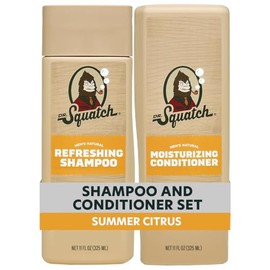 Dr. Squatch Paquete de cabello natural para hombres, cabello saludable y de aspecto completo, champú cítrico de verano (8 onzas líquidas), acondiciona
