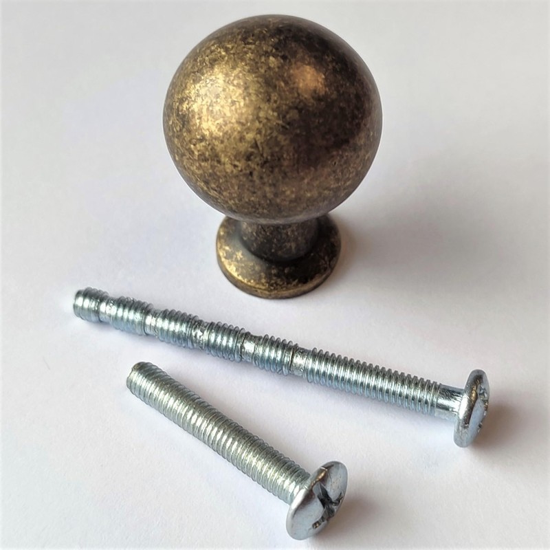 French Furniture Fittings Set of 6 Deep Antique Brass Kitchen