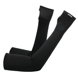 TOUMON Arm Cover, UV Protection, UPF 50+, Arm Sleeve, Sweat Absorbent, Quick Drying, Cooling Sensation, UV Protection, For Sports, Driving, Bicycle, Unisex, Pack of 2, Black with finger holes, XL