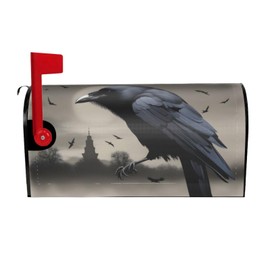 YYHWHJDE letterbox Cover Waterproof Oxford Cloth Accommodates Standard Size or Large Size mailboxes Night Crow Pattern 21x18 in