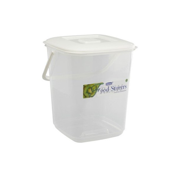 Whitefurze Durable Clear Plastic Food Canister with Handle 10L Item
