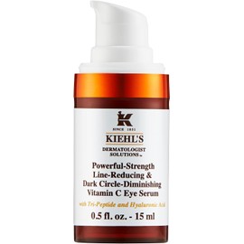 Kiehl's Powerful-Strength Line-Reducing & Dark Circle Eye Serum - Suero Para el Contorno de Ojos, Reduce Líneas de Expresión, Patas de Gallo y Ojeras con 10% de Vitamina C y Tripéptidos, 15 ml