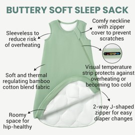 Slumber Buddy Baby Sleep Sack 12-18 Months, 70% Rayon Made from Bamboo 30% Cotton 1.0 TOG 6-12 Months Toddler Infant Baby Girl Sleeping Sack, Transitional Warm Quilted Wearable Blanket Sleep Bag Blush