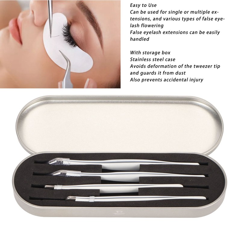 Eyelash Extension Tweezers Kit Stainless Steel High Accuracy Lash Tweezers