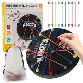 JWTRSVTY Brainy Knots Rope Untangling Strategy Board Game, Twisted Rope Puzzle Game, Logic Puzzle Board Game, Children's Twisted Rope Fine Motor Skills Toy, Family Travel Games for Children Adults