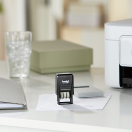 Trodat Trodat Printy 4850/L1 Datumsstempel mit Standardtext in Schwarz, Office-Text EINGEGANGEN, 4 Bänder (TT.MMM.JJJJ) Datum für 12 Jahre, Deutsch, Schrifthöhe 3,8 mm, integriertes Stempelkissen in blau-rot