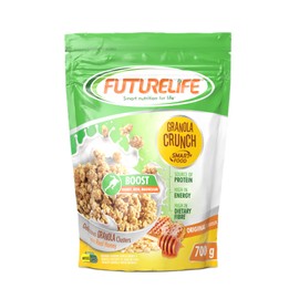 FUTURELIFE Smart Food Crunch Granola | 700g/24.7oz | 7g Protein | High Energy | Contains Probiotics | Rolled Oats | High In Dietary Fiber | (Honey, 4)