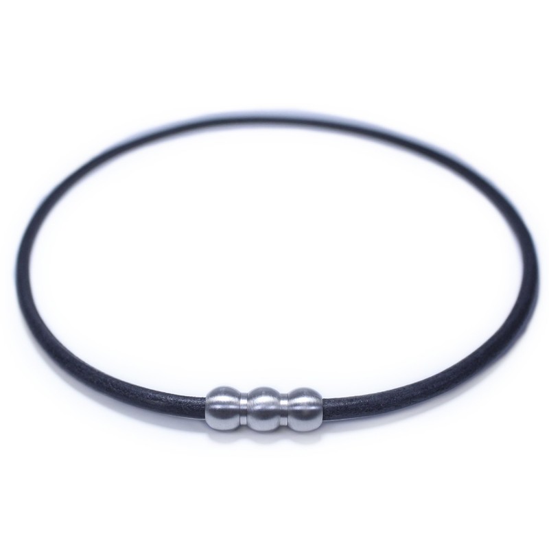[Elg] Real Leather Necklace (CRAFT) Black EGLN101 M (49 cm)