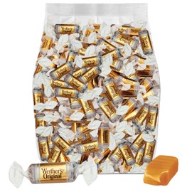Werthr's Original Chewy Caramel Candy 1 Pound Individually Wrapped Healthy Sweet Caramel Bites, Melts in Your Mouth in a Satisfying Creamy Way