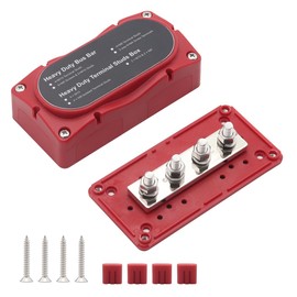 300A Sammelschienenkasten 12V - 48V DC Messing M8 Sammelschiene für Geländewagen Boot Camper Car Heavy Duty Bus Bar Rot