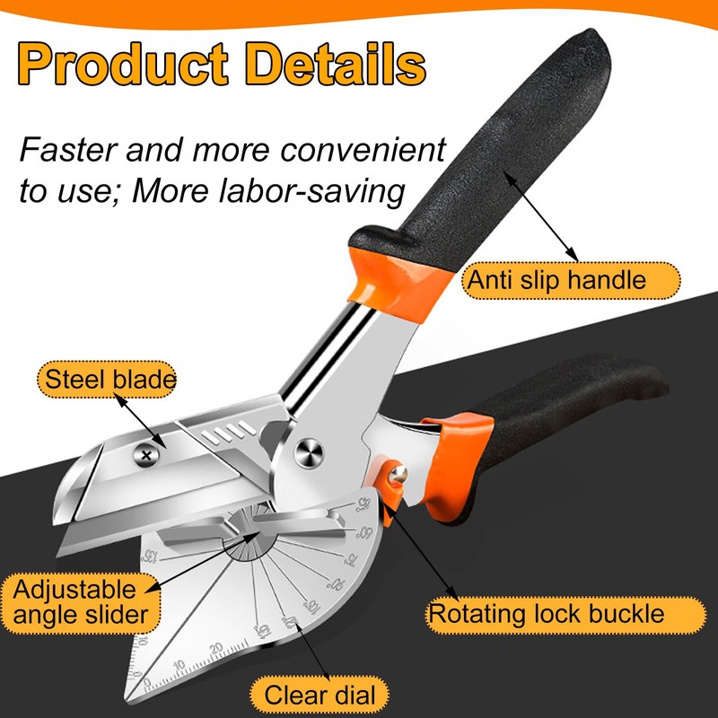 Mitre Scissors, Angle Scissors with 10 Replacement Blades Angle Scissors