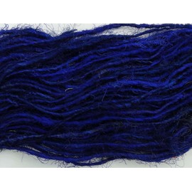 (Royal Blue) - 100g Recycled Sari Silk Yarn Hand-Spun Royal Blue Soft Yarns