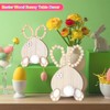 Ouvibor 2 Pcs Easter Wood Bunny Table Decor, Wood Bean