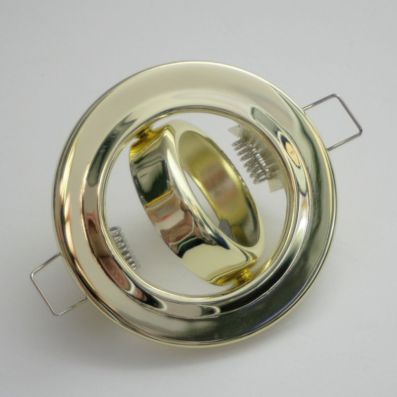 3x MR16 Lamp Mounting Frame Brass Swivel