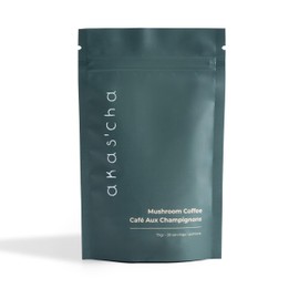 AKAS'CHA Mushroom Coffee (30-35 Servings) - Arabica Instant Coffee with Maca Root, Lion's Mane, Chaga & Reishi Mushrooms - Sugar-Free, Keto Coffee Substitute, Mushroom Tea for Energy & Focus
