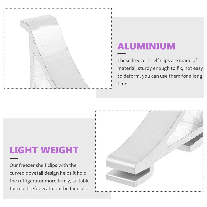 Housoutil 8 Piece Refrigerator Shelf Clips Gallery Clip Holder for