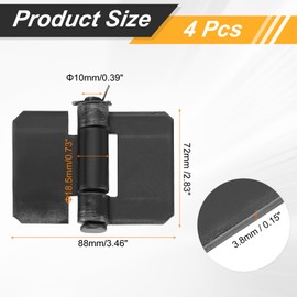 uxcell 4 Pack Heavy Duty Weldable Hinges, 2.83" x 3.46" x 0.15" Weld on Butt Hinge Corrosion and Rust Resistant Folding Metal Gate Hinges for Trailer Doors