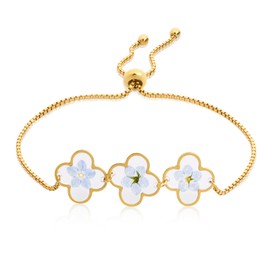 Yowivon Gold-Plated Bracelets for Women, Dainty Adjustable Bolo Bracelets, Tennis Bead Bracelet, Tarnish-Free Gold-Plated Fashion Jewellery, Gifts for Her, Stainless Steel