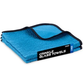 VIKING Glass Microfiber Cleaning Cloth for Car and Home 2 Pack, Glass Towels for Mirror, and Picture Frames, and Car Detailing Kit, 16 inch x 16 inch, Blue