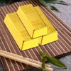 CHUANGOU Pack of 2 Plastic Gold Bars, Decorative Gold Bars,
