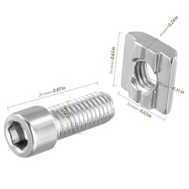 CHEUKYIU 50 Stück Nutensteine M8, M8 Nutsteine Silber T-Nutensteine für Alu C-Profil Mit 50 M8 x 20 Schrauben, Hammerkopfschrauben M8 für Aluprofil Extrusionsschlitz Führungsschiene