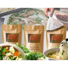 Sweet Pea Spices Pho King Delicious Pho Soup Kit w/MSG- 2 Packets | Choose Beef, Chicken or Vegan - Beef Pho Kit - 2 Spice Packets + 4 Chopsticks