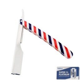 Porta Navaja de Barbero, Acero Inoxidable, Afeitar, Acero de calidad profesional，Porta Navaja para barbero con cajita de 10 filos.