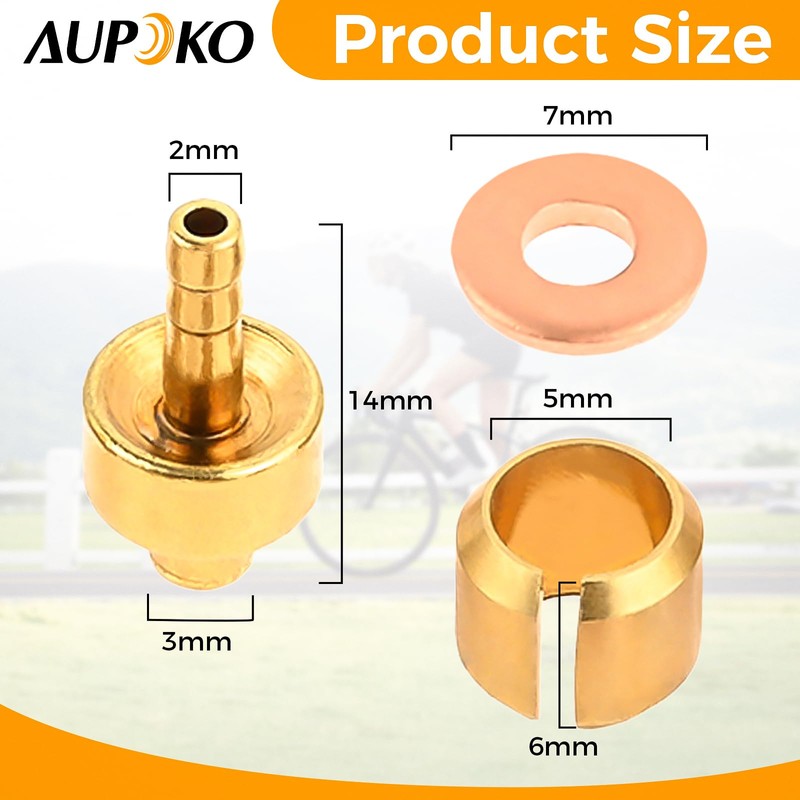 Aupoko 4 Sets Bicycle Brake Olive Insert Bike Hydraulic Disc