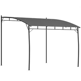 Outsunny 10' x 10' Outdoor Pergola Gazebo with UV-Resistant Canopy and Metal Frame, Sun Shade Shelter for Porch, Patio, Deck, Backyard, Charcoal Gray
