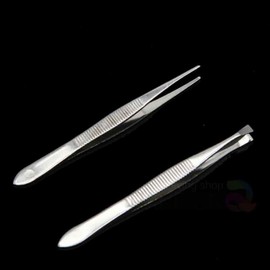 Precision Tweezer Set for Hair Removal and Makeup Flat Tip 5ea
